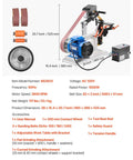Badass 1500W Two Horsepower Belt Sander Grinder With Slick Variable Speed Dial And Versatile Three In One Setup For Metalworking And Knife Making Includes Tough Sanding Belts Plus Sturdy Tool Rest For Knockout Shop Builds with dimensions shown.