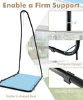 Beefy Outdoor Hammock Stand With Adjustable Height, Heavy Duty Metal Swing Frame with safety hook, sturdy chain in black.