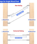 Diagram of Upgraded 40 Pack T316 Stainless Steel 180 Degree Adjustable Swage Lag Screws for cable railing on wood posts.