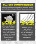 Diamond Coated Tapered Bead Reamer Set Of Ten For Jewelry Making And Crafts displayed with universal compatibility