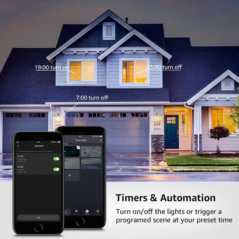 Smart LED Light Bulbs That Play Nice With Alexa And Google Home, 60W Equivalent, shown with app control for home automation