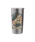 Patriotic Fourth Of July Sailboat Stainless Steel Insulated Tumbler with 'Land of the Free' graphic, durable double wall vacuum bottle