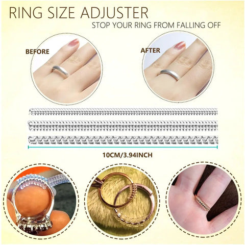 Pro Grade Ring Sizing Kit With Metal Ring Mandrel And Jewelry Mallet For Easy Ring Sizing, showing ring size adjusters.