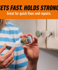 Person using Ultimate Clear Super Glue 15 Grams Heavy Duty Fast Set Bond For Quick Fixes And Home Repairs With Anti Clog Cap