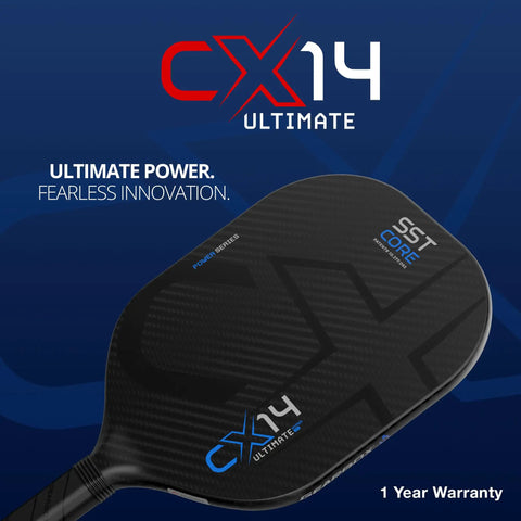 CX14H Next Level Power Hyper Pickleball Paddle With 3 5 Eighths Inch Handle, 8.5 Oz Weight, 3K Woven Carbon Fiber Face