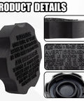 Smooth Ride Brake Fluid Reservoir Cap No Hassle Swap For Hyundai Kia Accent Elantra Sonata Tucson Sportage Sorento Rio Soul Master Cylinder Tank views of black ABS cap with warning text.