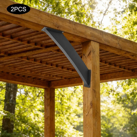 Beefy 4x4 Pergola Brackets For Wood Posts And Beams Black Iron Corner Support Braces For Treehouse Pavilion Garden Cottage Heavy Duty Angle Brackets In 15 Or 23 Inch Length