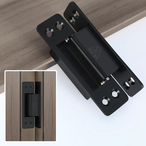 Hidden Door Hinge Set 5 Inch Pack of 2 in 304 Stainless Steel Invisible Concealed Hinge Heavy Duty Silent Smooth for Left or Right Hand Doors