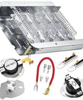 Dryer Heating Element Kit 279838 Replacement For Maytag Kenmore Amana Roper 3403585 Ned4655ew1 Wed4815ew1 Medc215ew1 Thermostat And Thermal Fuse Easy Install Durable Nickel Chromium Heat Coil with components visible