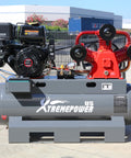 13.0HP Horizontal Gas Powered 30 Gallon Tank Air Compressor With 3 Cylinder Engine outdoors on concrete surface