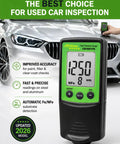 Hardcore Car Paint Thickness Gauge With 1 Micrometer Resolution, 0 To 1250 Micrometers Range, Ferrous And Non Ferrous Detection, Auto Repaint Check, Digital Coating Meter For Used Cars, Dealership Inspections, And Detail Pros on silver car hood