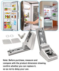 Heavy Duty Stainless Steel Refrigerator Door Hinge Replacement Kit 2 Pack Easy Install Durable Fridge Hinge Set For A Wide Range Of Freezers And Refrigerators Replacement For 9590 Series Models with images of open fridge compartments and hinges.