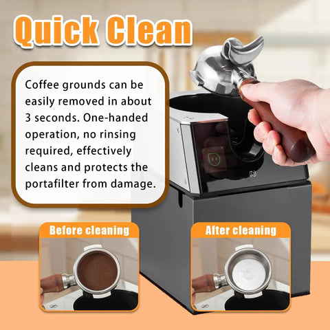 Image showing Game Changer Electric Portafilter Cleaner And Espresso Puck Vacuum for easy three second cleanup of coffee grounds.