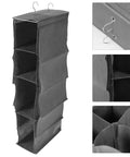 Kickass Multi Layer Closet Hanging Storage Bag And Solid Non Woven Wardrobe Organizer With Heavy Duty Reinforced Seams for ties and scarves