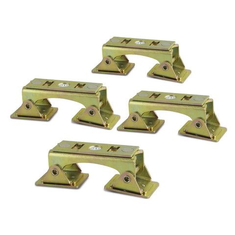 Heavy Duty Magnetic V Pads Kit Four And A Quarter Inch Alloy Steel Bronze Finish Each Pad Contains Eight Rare Earth Magnets