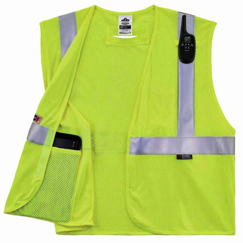 Worksite Ready Class 2 FR Modacrylic Safety Vest Lime Large-X-Large US With ANSI Reflective 3M Scotchlite ATPV 4.6 Cal Per Cm2