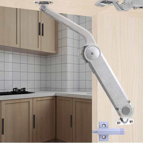 Beefy Heavy Duty Hydraulic Kitchen Cabinet Hinge With Soft Close installed on wooden cabinet door