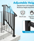 Heavy Duty Carbon Steel Handrails For Outdoor Steps Slick 2 Step Stair Rail Kit with adjustable height and secure grip on marble stairs.
