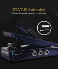 4 In 1 Guitar Effects Pedal With Active Wah, Expression, And Dual Volume Modes, showing status indicator and LEDs.