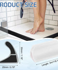 Flexible Shower Water Barrier Edge Guard 118 Inch TPE Splash Stopper installed in shower preventing water overflow.