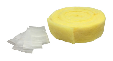 Fiberglass Pipe Wrap Kit For Insulation And Heat Cable Overwrap 50 Foot Roll Of 1/2 Inch Thick Fiberglass With Plastic Vapor Barrier