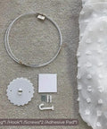 Installation set for Tot Friendly Cozy Kids Bed Canopy With Lace Chiffon Netting And Pom Poms Dreamy Princess Fairy Tent.