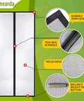 Magnetic Screen Door With Full Frame Seal And Weighted Bottom Fits 34x82, showcasing durable seam and tight magnet seal.