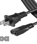10 Foot 2 Prong Polarized Power Cord For TVs And Sewing Machines Beefy 18 AWG Cable showing plug and connector ends