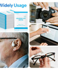 Hearing aid cleaning wipes, alcohol-free towelettes, individually wrapped for hearing aids and electronic devices