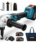 Heavy Duty Cordless Metal Nibbler With 30k Rpm Power For Cutting Steel Sheet Up To 18 Gauge And Aluminum, with accessories.