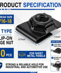 Top Shelf J Type Cage Nuts 5 16 Inch Thread Bulk Pack Supplies, 50 piece clip-on for metal panels, easy installation.