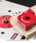 Shop Tested Street Smart Radius And Chamfer Quick Jig Deluxe Set Featuring 18 Router Table Templates For Flawless Rounds And Bevels showing a finished radius cut.
