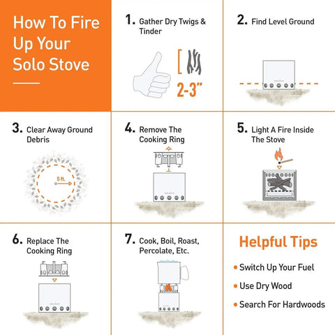 Step-by-step guide to using Go To Campfire Wood Burning Stove For Backpacking Portable Stainless Steel Stove For Outdoor Cooking