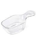 Clear Coffee Scoop For POP Storage Containers, 2 Tbsp 30 mL Capacity, Fits Under Lid, shown at an angle