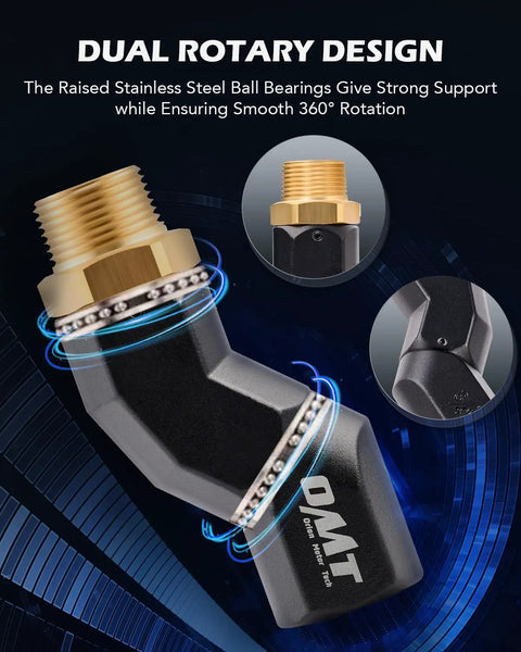 360 Degree Fuel Hose Swivel Kit With Three Quarter Inch NPT Threads For Easy Angling Safer And Faster Fueling No Fuss Multi Plane Rotation Leak Resistant Nozzle Connection Compatible With Most Three Quarter Inch Fuel Hoses And Nozzles, black swivel kit with brass threads