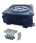 Heavy Duty Swivel Rocker Chair Mechanism With Steel Spring Plate Base, 190x190x76mm, includes complete fastener kit.