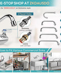 Leak Free Heavy Duty Commercial Kitchen Sink Faucet With 4 Inch Center And 10 Inch Swivel Spout Two Hole Wall Mount Brass Construction options