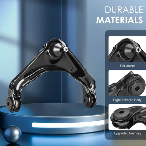 Front Upper Control Arms With Ball Joints Suspension Kit For Chevrolet Silverado And GMC Sierra 1500 HD 2500 3500 Suburban Avalanche Yukon XL 2500 Heavy Duty Upgrade For Better Ride And Precise Alignment black steel arm with ball joint and bushing
