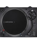 Audio-Technica At-Lp120Xusb-Bk Direct Drive Turntable Analog And USB Fully Manual Hi-Fi top view with controls and platter in black