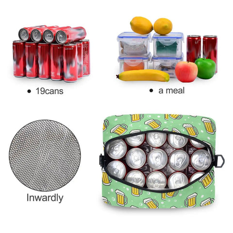 Leakproof 10L Insulated Cooler Lunch Bag That Keeps Drinks Cold All Day Built Tough With 300D Oxford Portable On The Go Lunch Tote holding cans and meal items