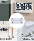 7.1 Inch Digital Kitchen Timer With Extra Large LED Display, Magnetic Back, rechargeable with foldable stand and hanging hole.