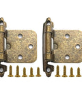 Self Closing Spring Hinge With Screws For Overlay Cabinet Doors Flush Mount 2 Piece Set Retro Green Finish No Fuss Easy Install Durable