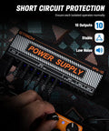 Guitar Pedal Power Supply With 10 Independent DC Outputs For 9V 12V And 18V Effects 100mA And 500mA Per Output Short Circuit Protection