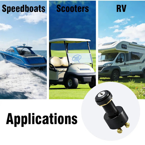Applications of Marine Ignition Switch With 2 Keys 12V 10A 3 Position Waterproof Universal Keyed Switch for boats, scooters, RVs