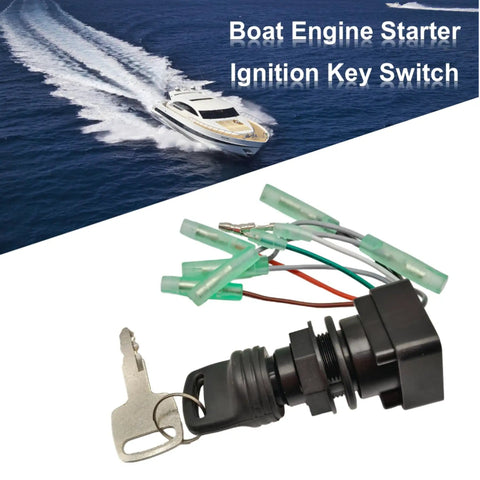 Suzuki Outboard Ignition Key Switch Assembly for 2 Stroke and 4 Stroke Marine Motors with key and wires