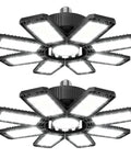 240W LED Garage Light 2 Pack With 8 Deformable Panels, 24000 Lumens Daylight 6500K Shop Ceiling Light For E26 E27 Sockets