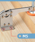 Stainless Steel Toggle Clamps With Vertical Release Adjustable Anti Slip Hold Down for Woodworking and Welding, detailed view.