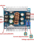 High Current Buck Converter Module for DIY Makers 6V to 40V Input 1 to 36V Output CC CV Mode 20A 300W Adjustable Step Down Power Supply