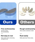 Comparison of woodruff key quality: fine workmanship with smooth surface versus rough with surface cracks, from Woodruff Key Assortment Kit Must Have 220 Pieces In 17 Metric Sizes Semi Circle Half Moon Keys And Shaft Crank Keys For Keyways And Fasteners Ideal For Mechanical Projects And Crankshafts Includes Tweezers For Quick Size Pick.