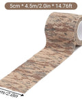 4 Roll Camo Tape Set For Outdoor Gear And Camping 2 Inch Wide By 14.76 Feet Each Roll Self Adhesive wrap roll view